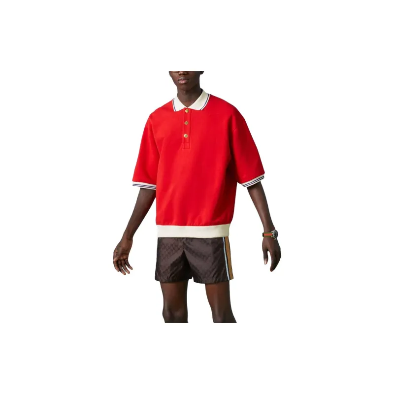 GUCCI Polo Shirts Men Red-1