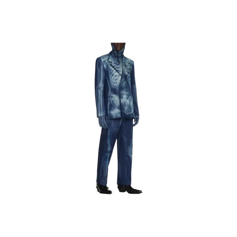 OFF-WHITE Runway Body Scan Double-breasted Denim Blazer-3