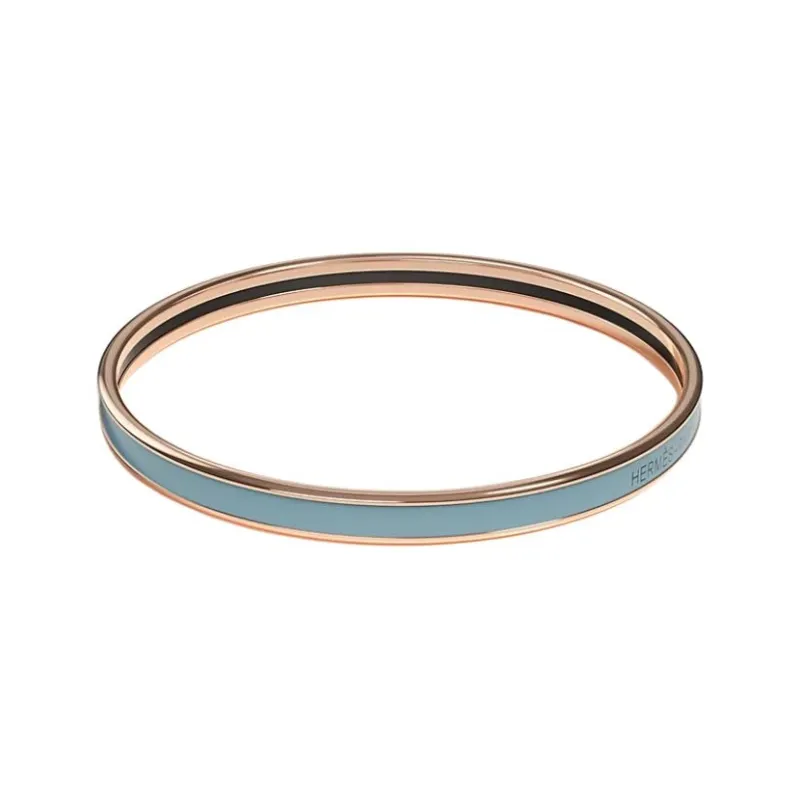 HERMES Enamel Bangles Unisex Sharton Blue-1