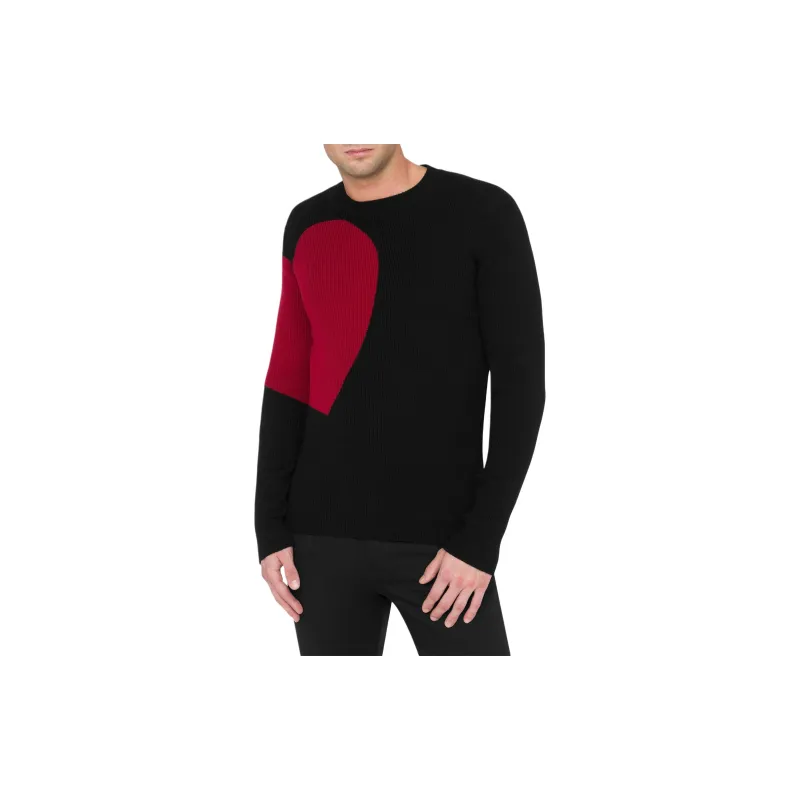 MOSCHINO Heart Intarsia Crewneck Jumper-1
