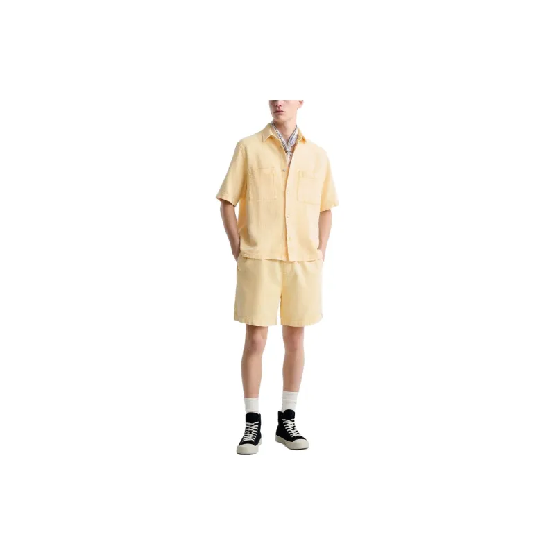 ZARA Casual Shorts Men's Orange Red-3