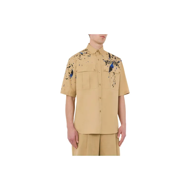 MOSCHINO Logo-Printed Short-Sleeved Shirt-1