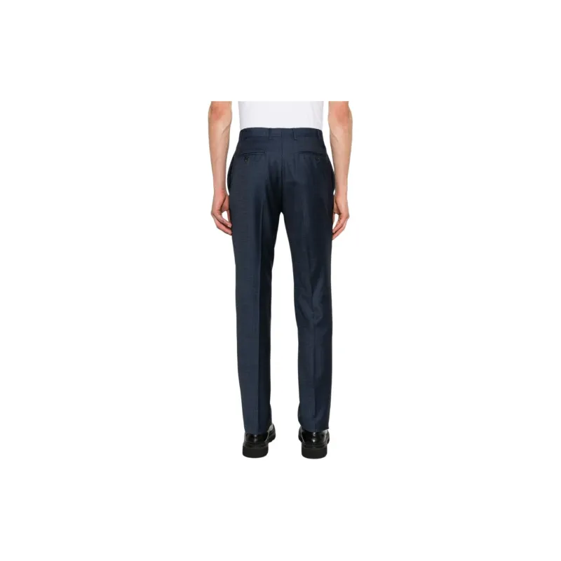 Canali Checked Slim-fit Wool Chinos-2