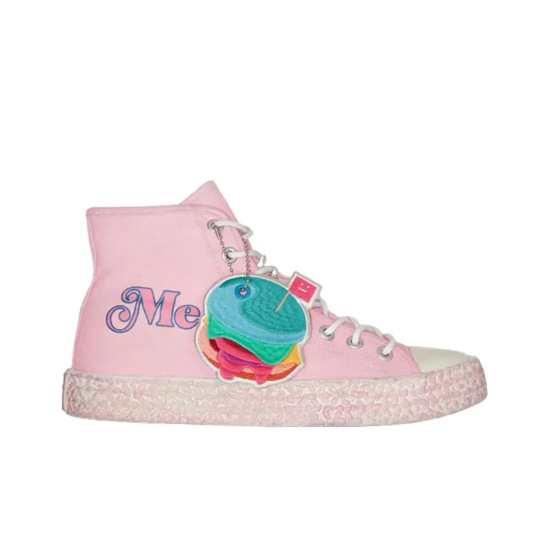 Acne Studios High Top Stylish Skateboarding Shoes Women's Pink Vintage Version-1