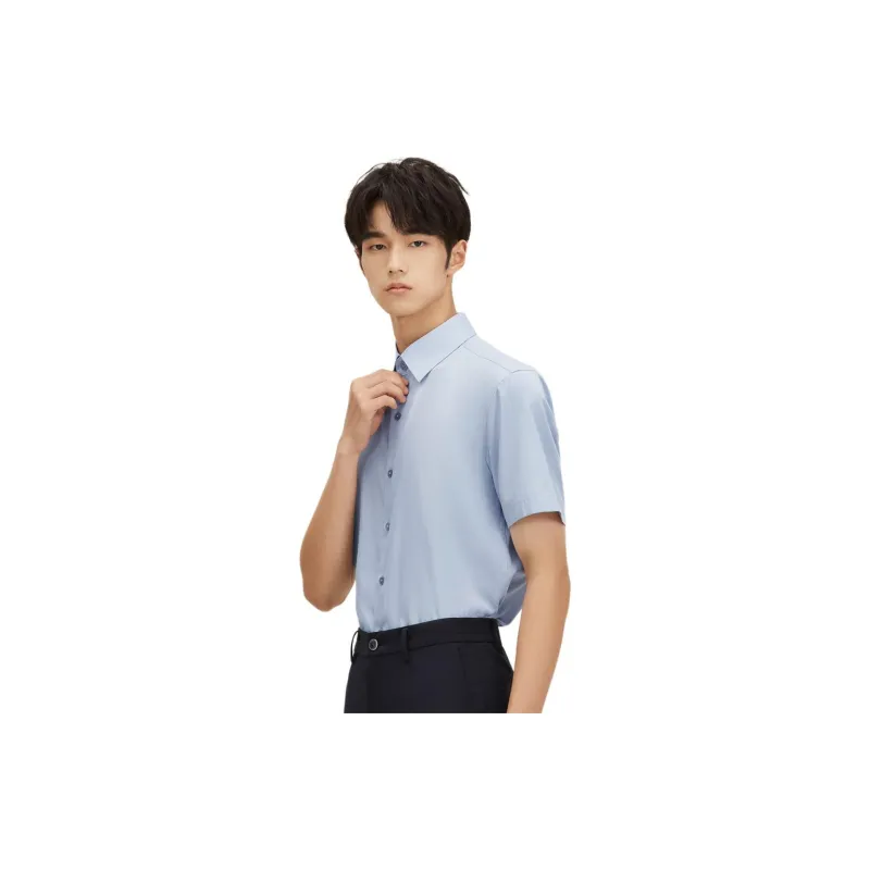 ZIOZIA Shirts Men Blue-2