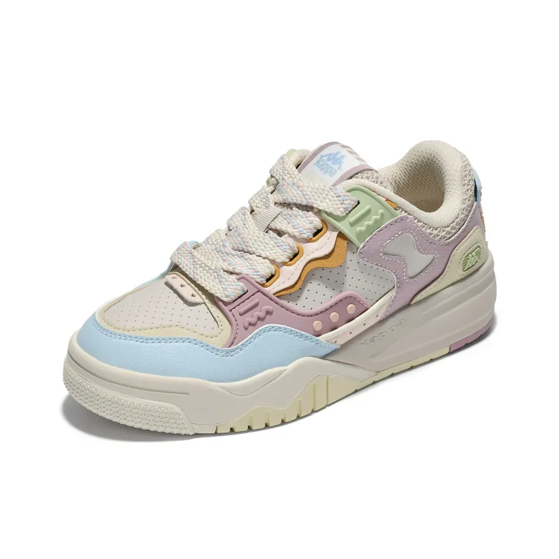 Kappa Anti Slip Wear Resistant Low Top Skateboard Shoes Women's Blue Pink-2