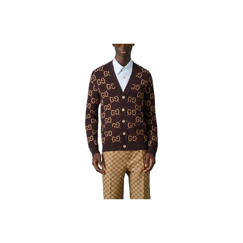 GUCCI GG jacquard Wool Cardigan-2