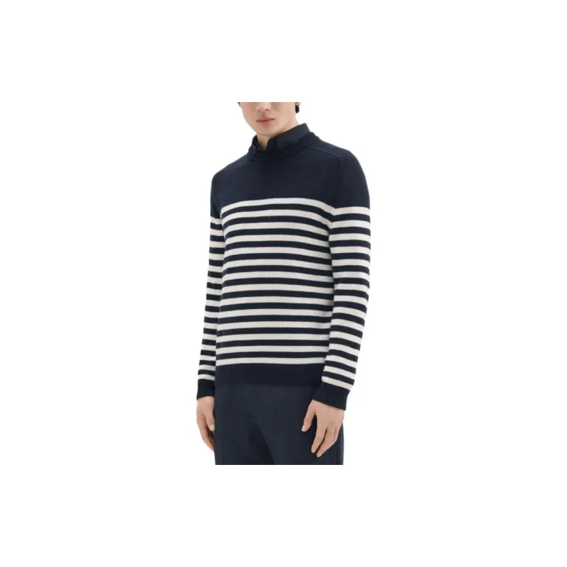 THEORY Striped Crewneck Knit Sweater-3