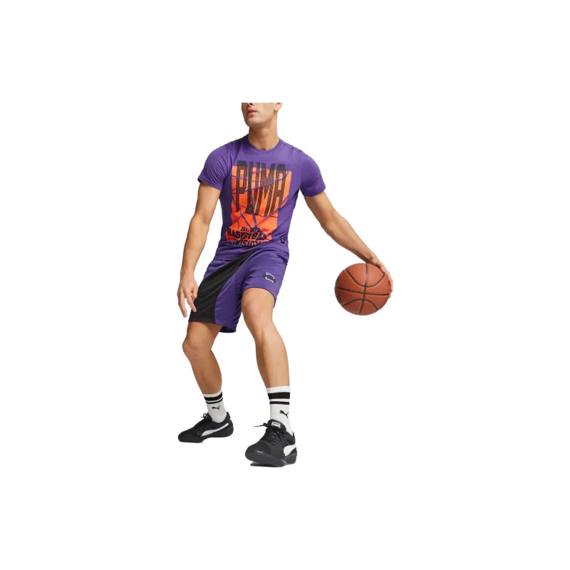PUMA Basketball Shorts Men Purple-4