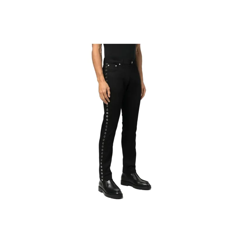 Alexander McQueen Straight Leg Eyelets Detailed Pants-3