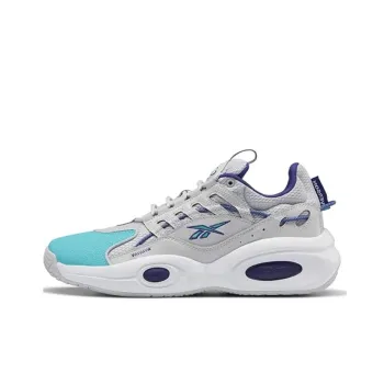 Reebok Solution Anti Slip Wear Resistant Low Top Vintage Basketball Shoes Unisex White Blue