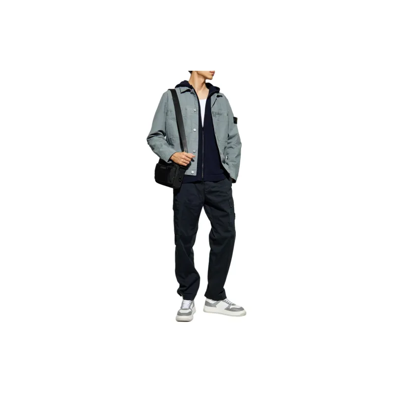 STONE ISLAND Logo Patch Hooded Cardigan-1