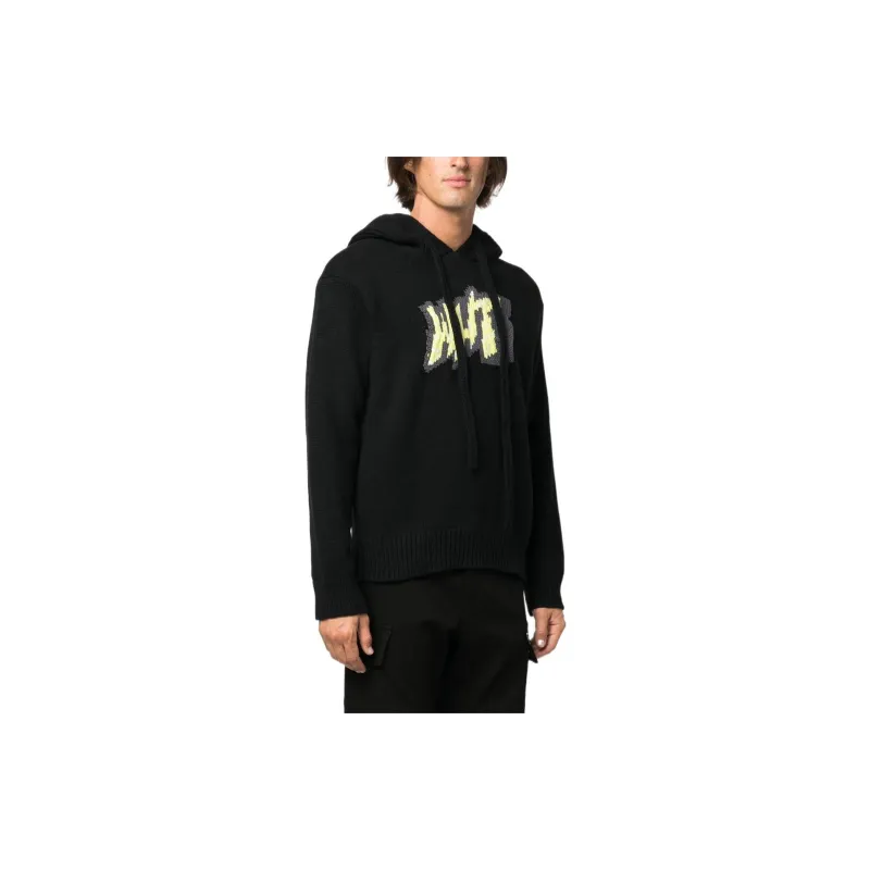 OFF WHITE Intarsia logo Wool blend Hoodie-2