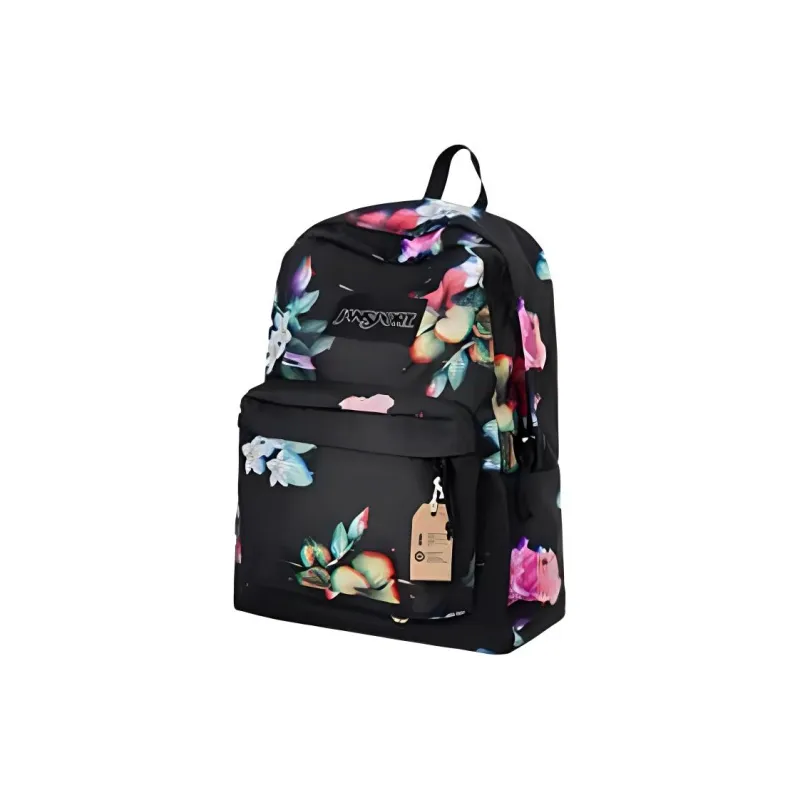 JanSport Polyester Backpack Medium Size Women's Coral Flower-1