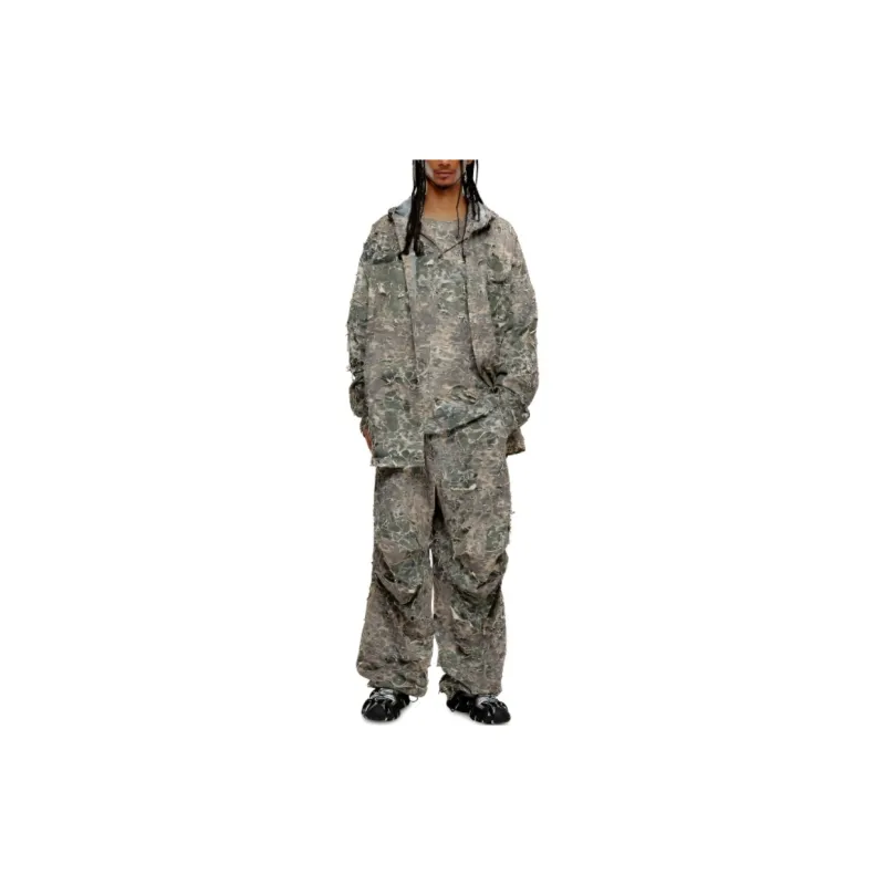 DIESEL S Dewny Hood Hockk Camouflage Pattern Distressed Jacket-1
