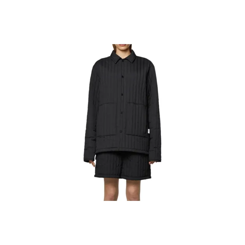 Rains Buttoned Quilted Shirt Jacket-3