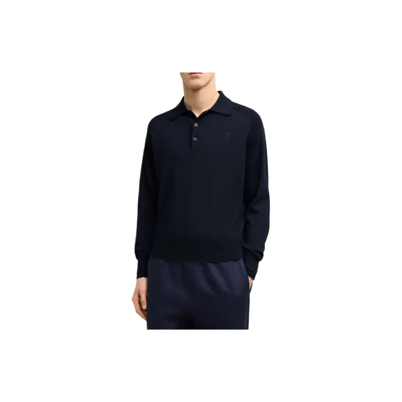 AMIPARIS Paris Ami De Coeur Knitted Polo Shirt-2