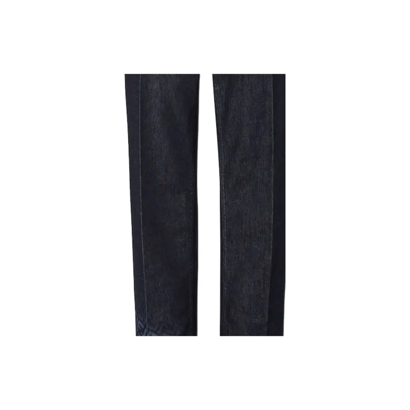FENDI Pressed crease Straight leg Jeans-5