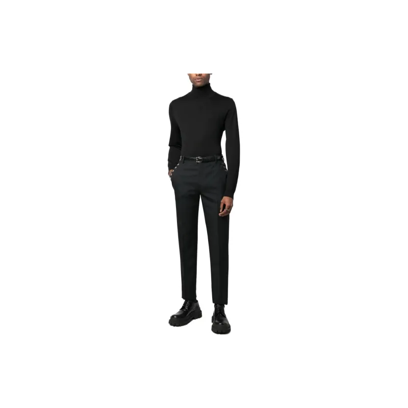 Alexander McQueen Eyelet Detailed Cropped Tailored Trousers-1