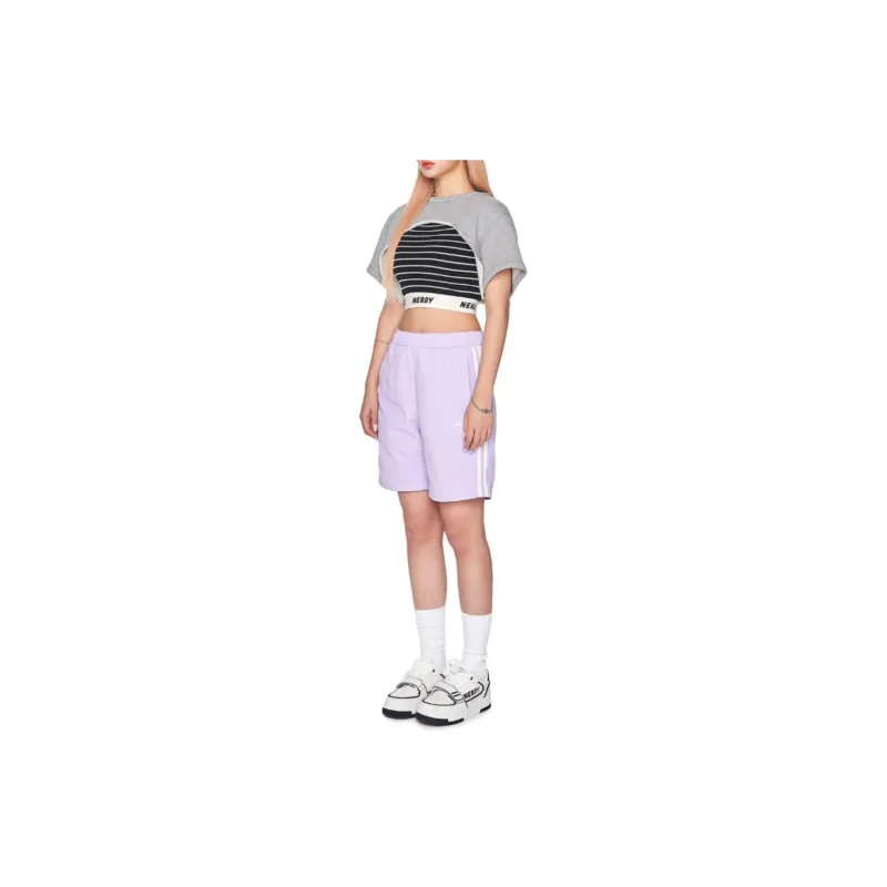 Nerdy Casual Shorts Unisex Light Purple-6