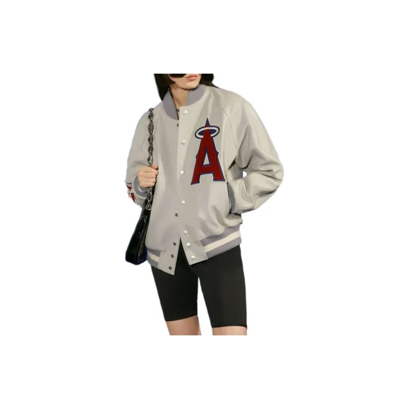 GUCCI X Mlb 2022 Leather Jacket With Angels Patch-1