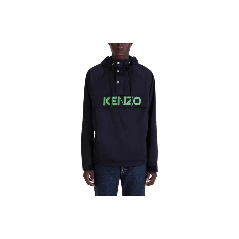 KENZO Logo Printed Drawstring Hoodie-4