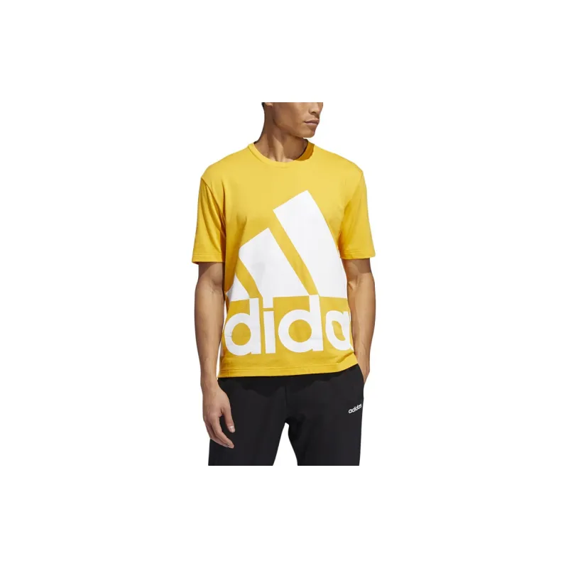 Adidas Set in Sleeve T Shirt Men's Yellow-2