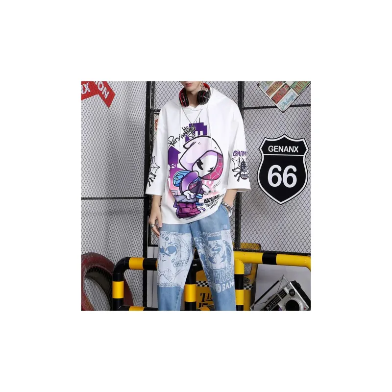 GENANX Loose Fit Regular Sweatshirt Unisex White-4