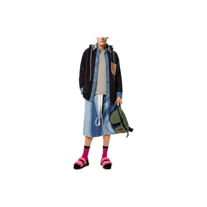 LOEWE SS22 Denim Shorts Men's Blue-3