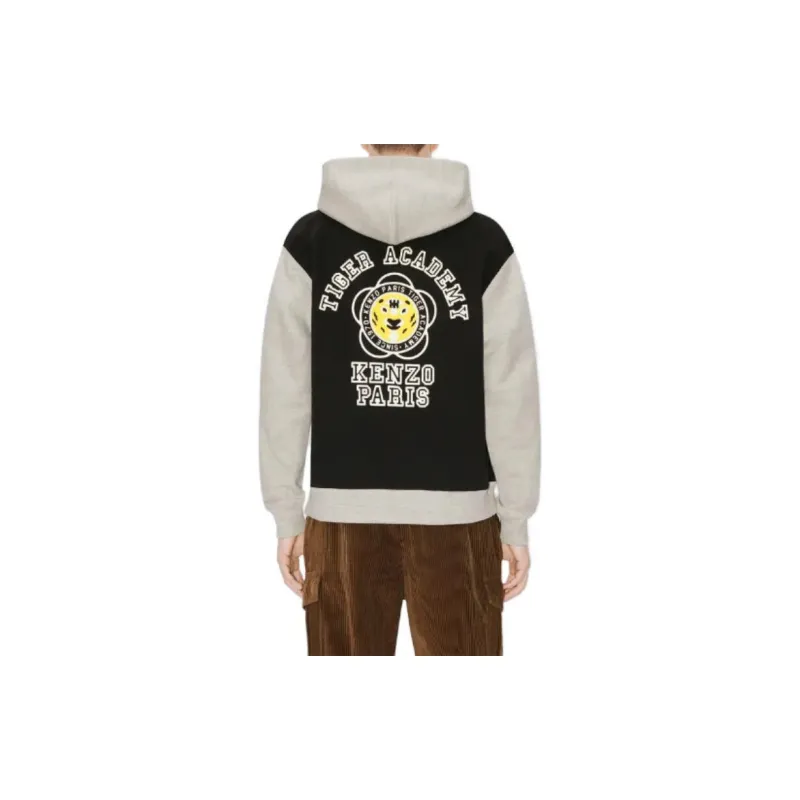 KENZO Colour block Stretch cotton Hoodie-4