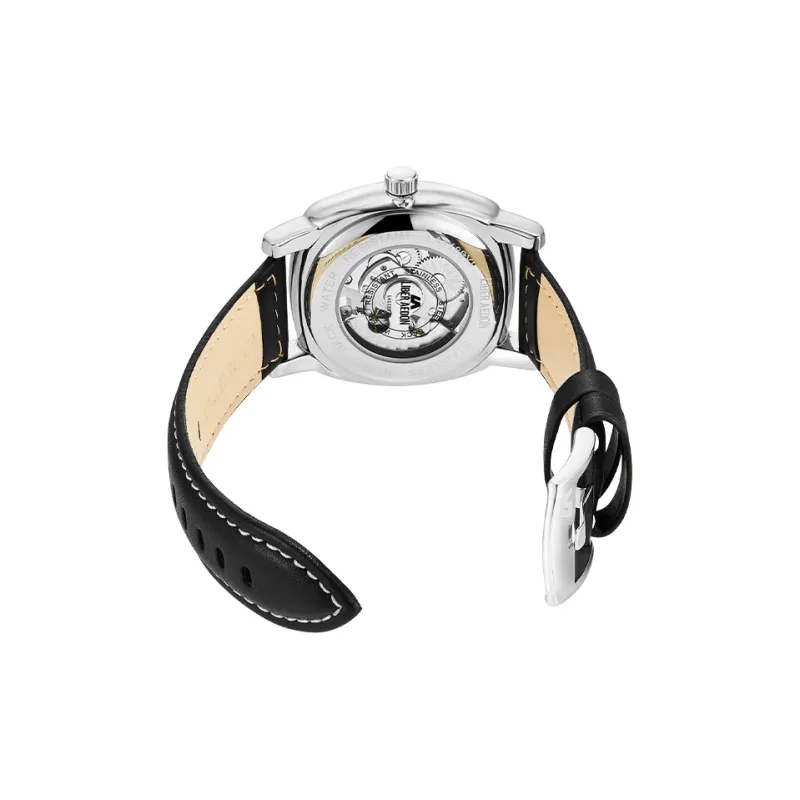 LIBER AEDON Wrist Watch Automatic Mechanical Movement Genuine Leather Strap Cut Out Dial Men's Watches-11