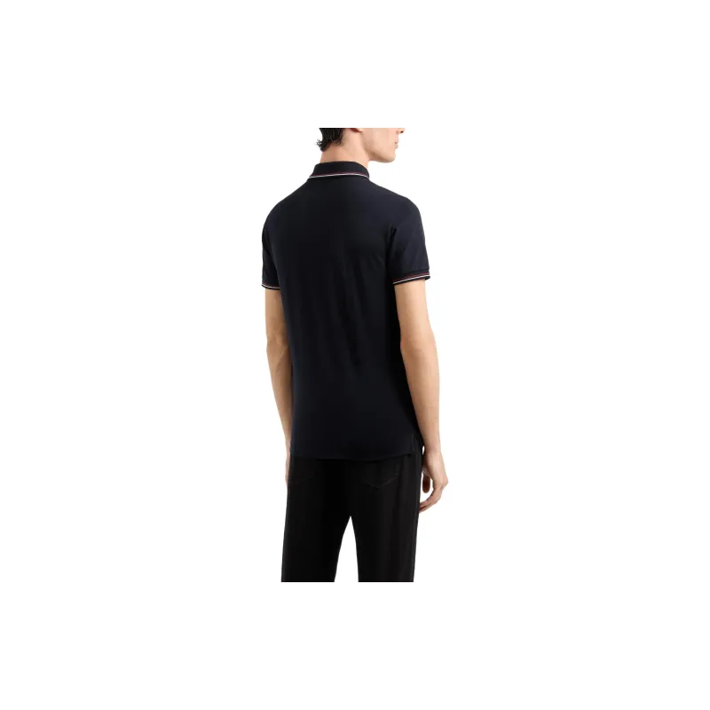 EMPORIO ARMANI Slim fit Stretch Piqué Polo Shirt With Micro Eagle-3