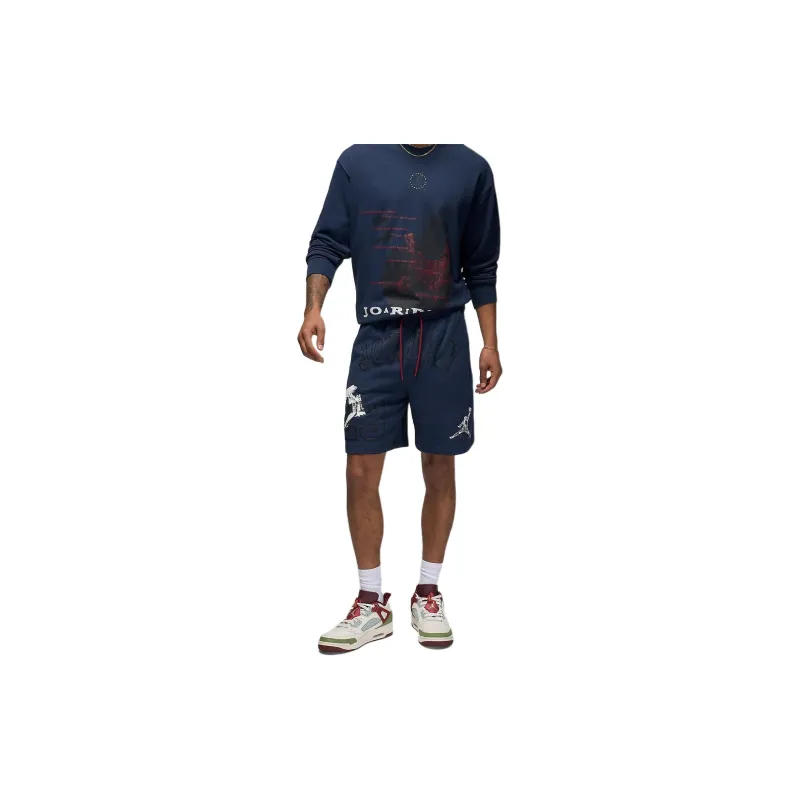 Jordan Essentials Men's Loopback Fleece Shorts Casual Shorts Men's Midnight Navy-1
