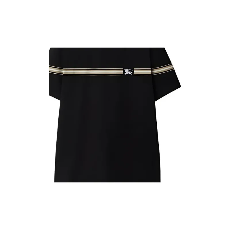 Burberry Striped detail Cotton T shirt-6