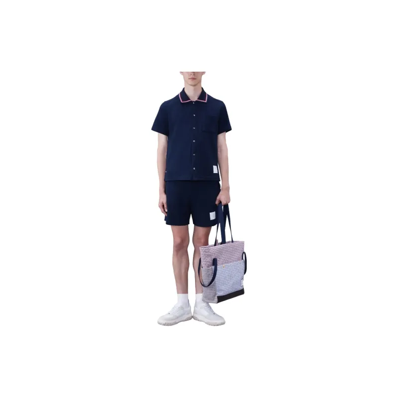THOM BROWNE Rwb Stripe Trimmed Drawstring Track Shorts-1