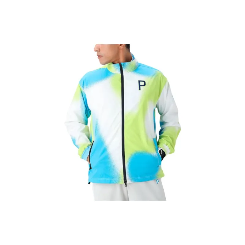 PUMA Golf Jackets Coats Men's Stone Gray Pink-2