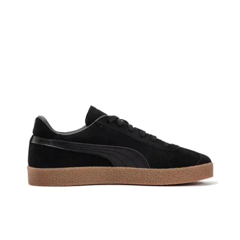 PUMA Club Wear Resistant Low Top Skateboard Shoes Unisex Black White-1