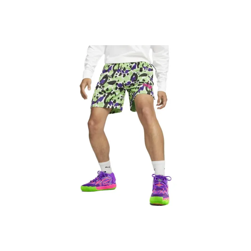 PUMA MELO X TOXIC Basketball Shorts Men's Green-3