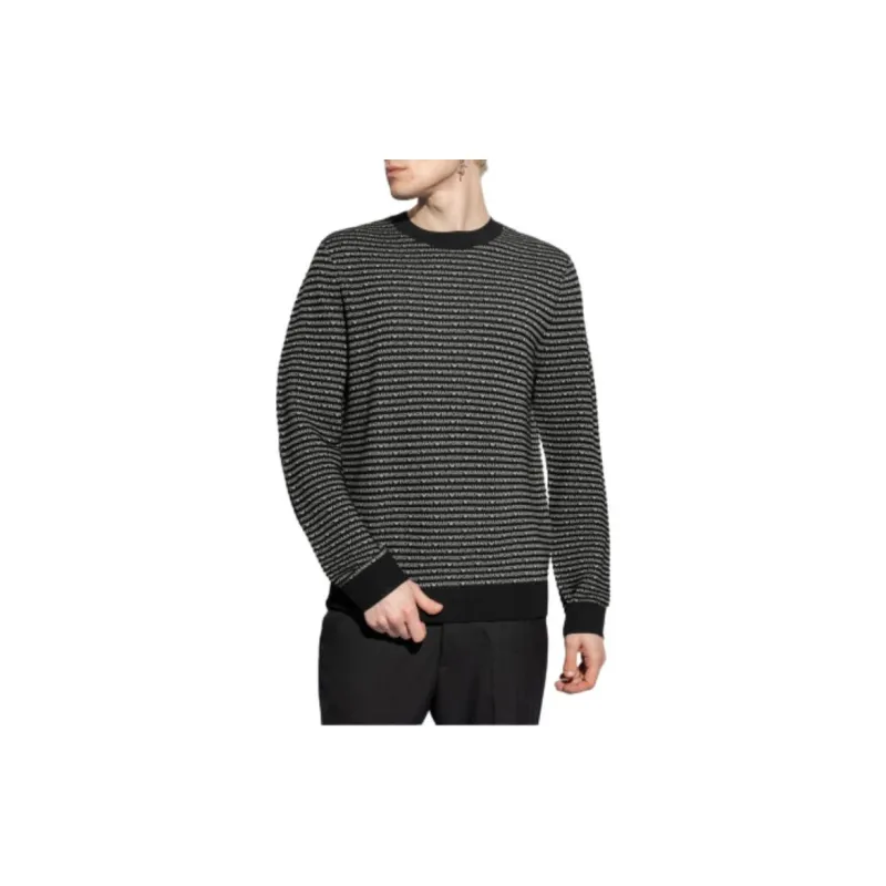 EMPORIO ARMANI Logo intarsia Ribbed knit Jumper-2