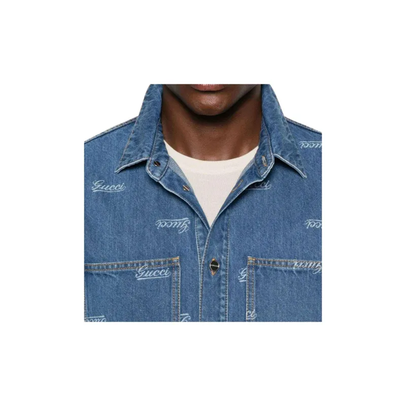 GUCCI Eco Lasered Denim Shirt-4