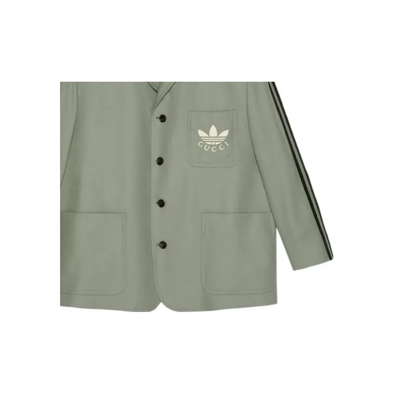 GUCCI x Adidas Originals FW22 Business Suits Coats Men's Gray-5