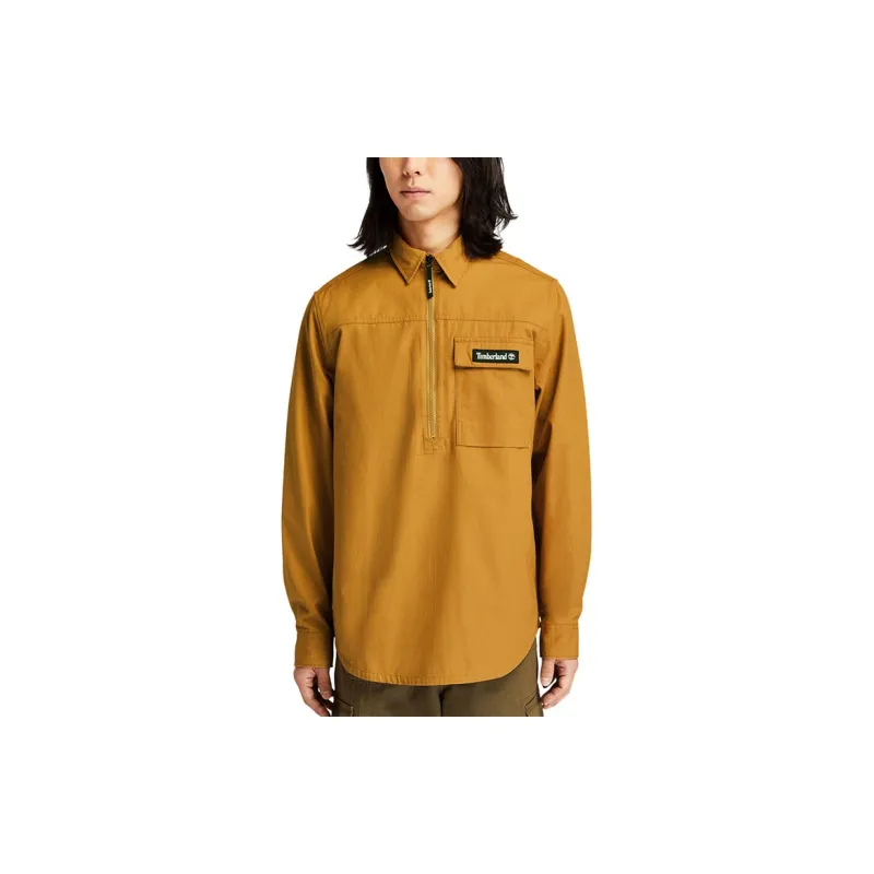 Timberland Men Casual Half-Zip Shirt Wheat-3