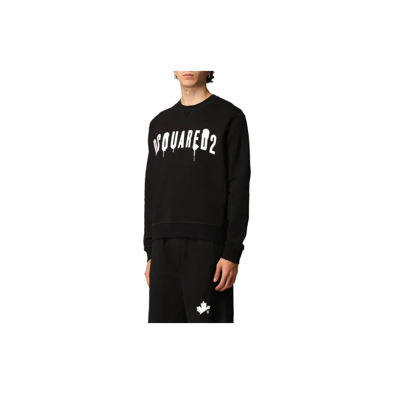 DSQUARED 2 Logo-print Cotton Crew Neck Sweatshirt-5