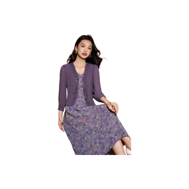 Mylan Two Piece Skirt Sets Women's Purple-2
