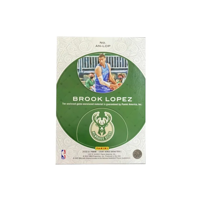 PANINI Lopez Brook 2020 21 Brook Lopez Bucks Game Used Jersey Cut Star Card Access Pass Sports Cards 1 Pc-1