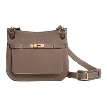 HERMES Jypsiere Clemence Leather Jeepy Bag Shoulder Bag Crossbody Bag Regular Women's 18 Etoupe Elephant Gray