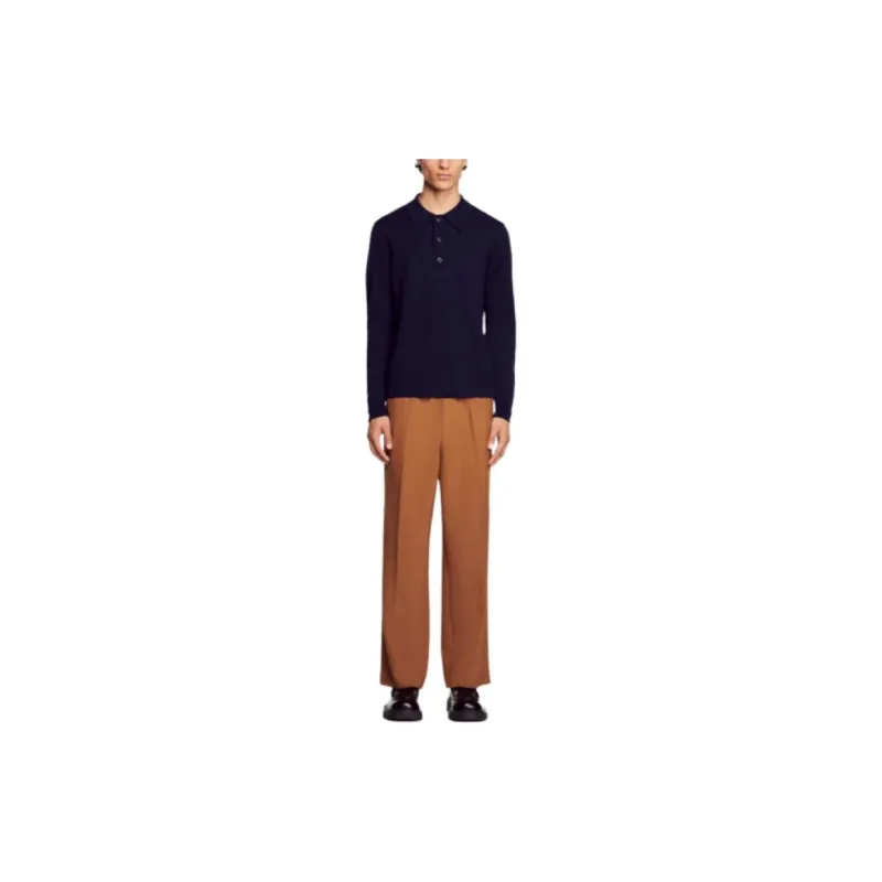 Sandro Polo Yaka Triko Knitwear Men's Midnight Blue-1