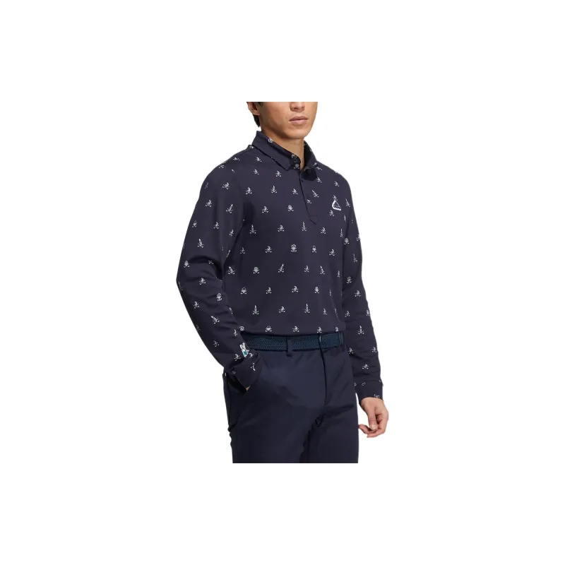 Adidas Polo Shirts Men Ink Blue-3