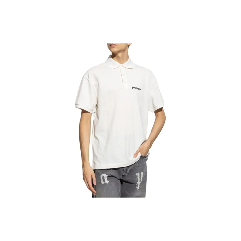 PALM ANGELS Logo Embroidered Polo Shirt-2