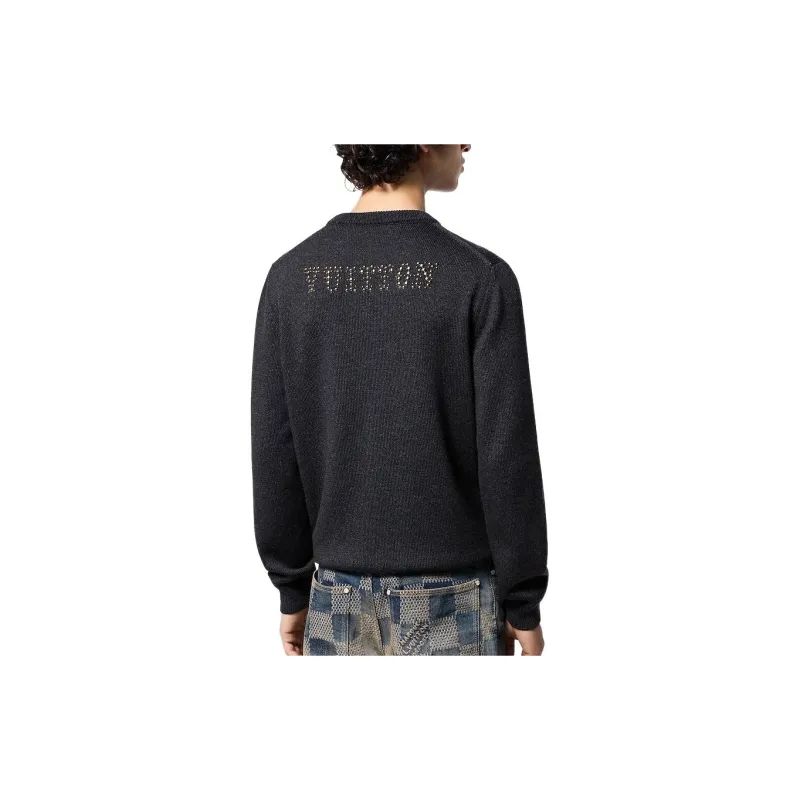 LOUIS VUITTON Embellished Long Sleeved Merino Wool Crewneck-4